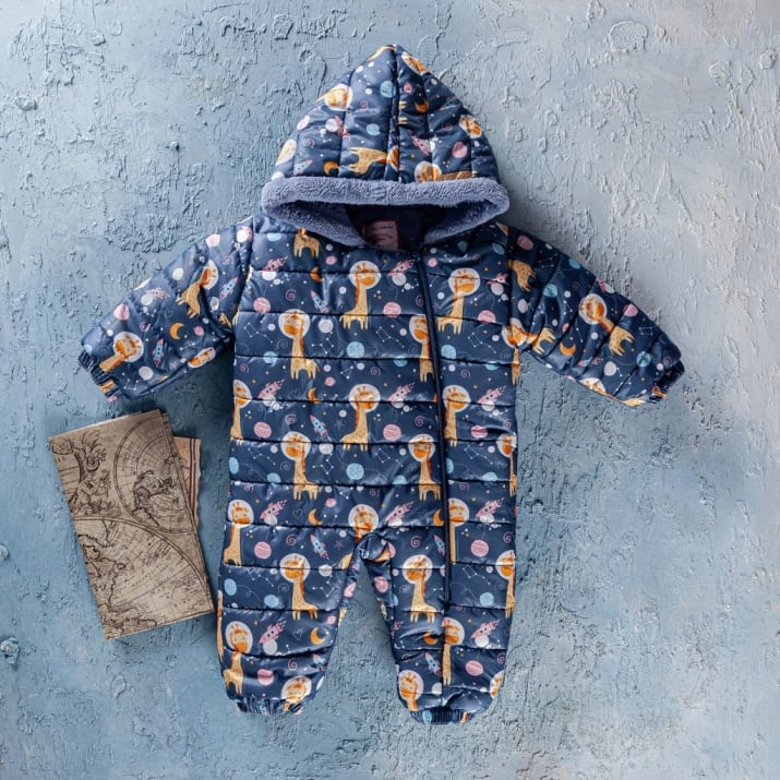 Детски космонавт момиче, син цвят