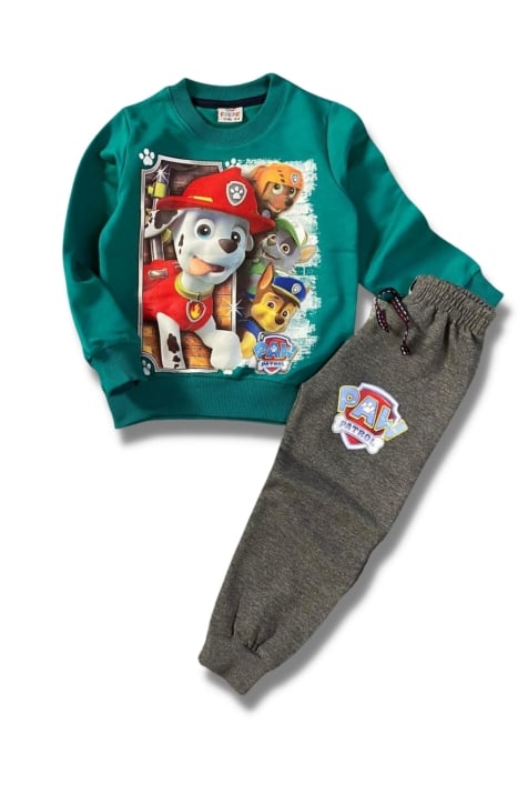 Детски комплект момче вата дълъг ръкав Paw Patrol,зелен цвят