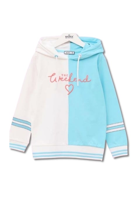 Детски суитшърт момиче Hoodie, син цвят