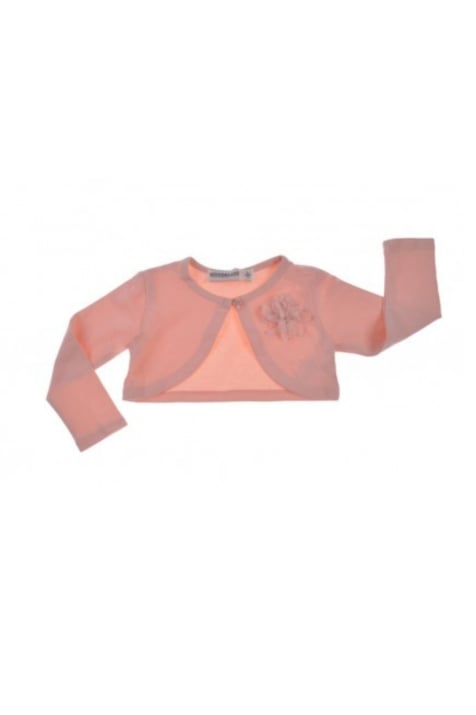 Детско болеро с дълъг ръкав,светло розов цвят