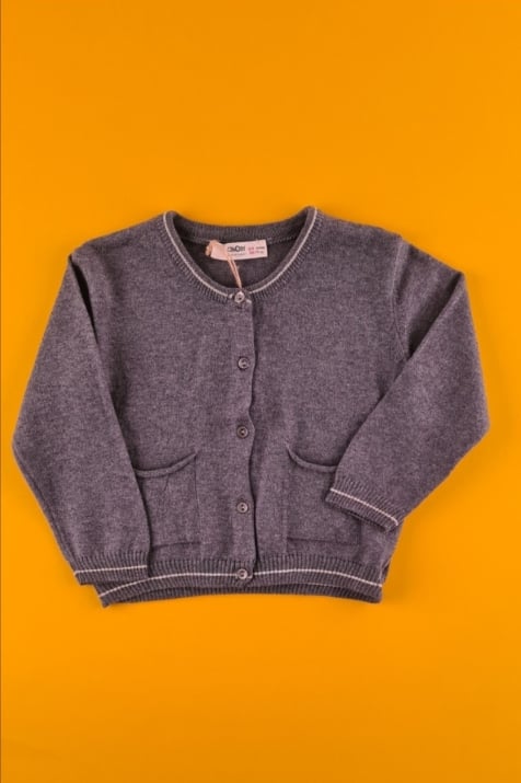 Детска  жилетка момиче, сив цвят