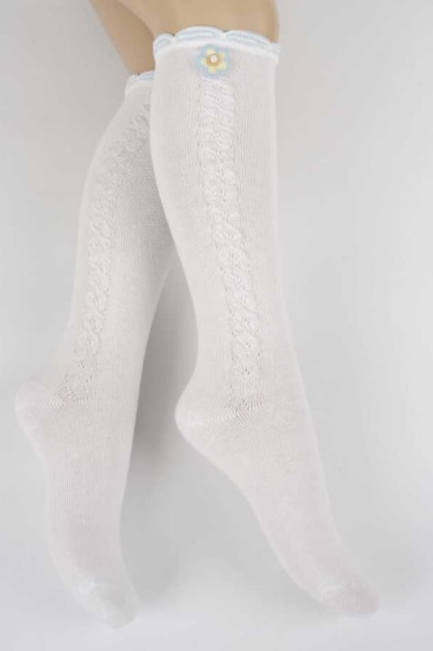 Детски чорапи момиче, цвят екрю 