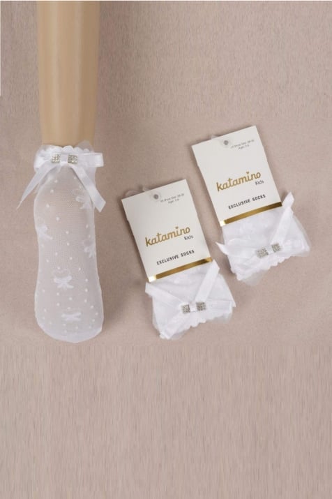 Детски чорапи момиче, бял цвят