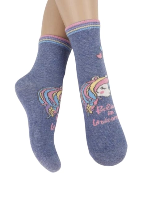 Детски чорапи момиче, син цвят