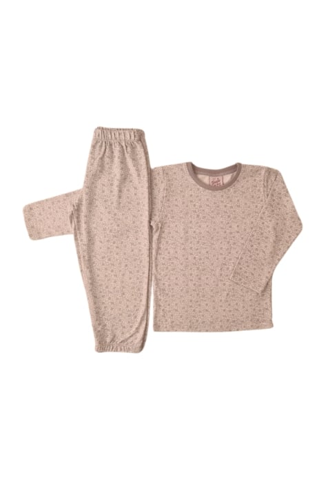 Детска пижама момиче дълъг ръкав, сив цвят