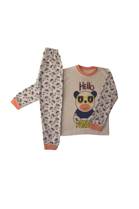 Детска пижама за момче с дълъг ръкав,оранжев цвят