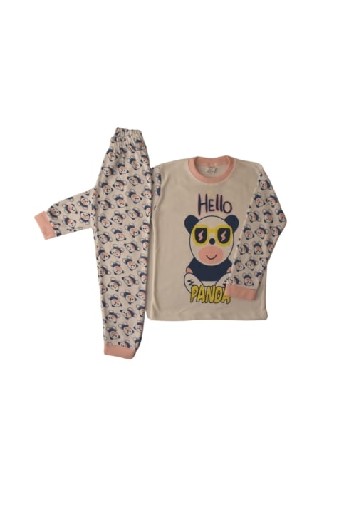 Детска пижама за момче с дълъг ръкав,светло розов  цвят