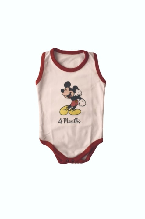 Бебешко боди потник Мики Маус, бял цвят