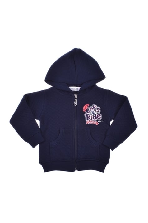 Детски суитшърт момиче, тъмно син цвят