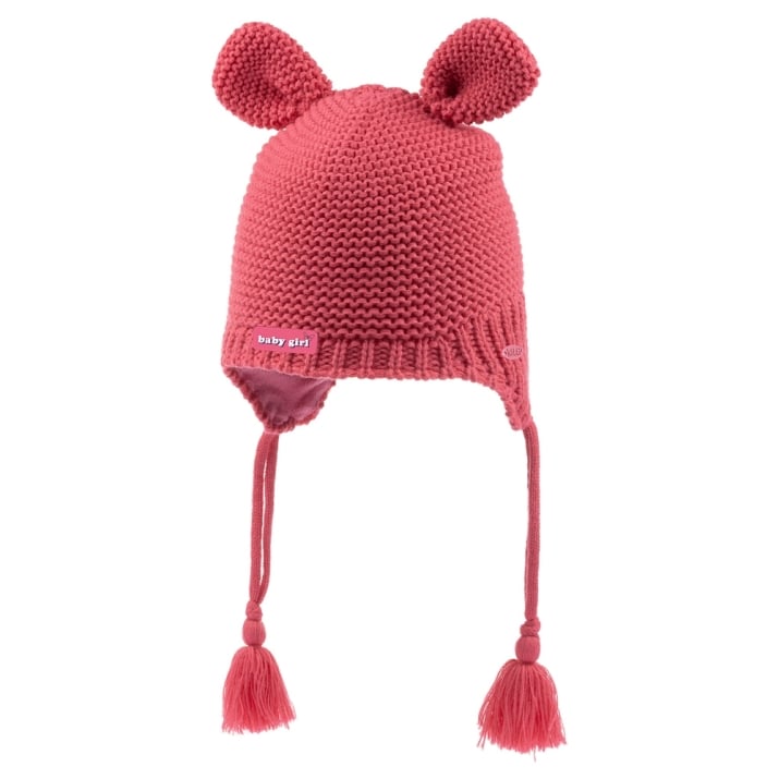 Детска шапка момиче, цикламен цвят