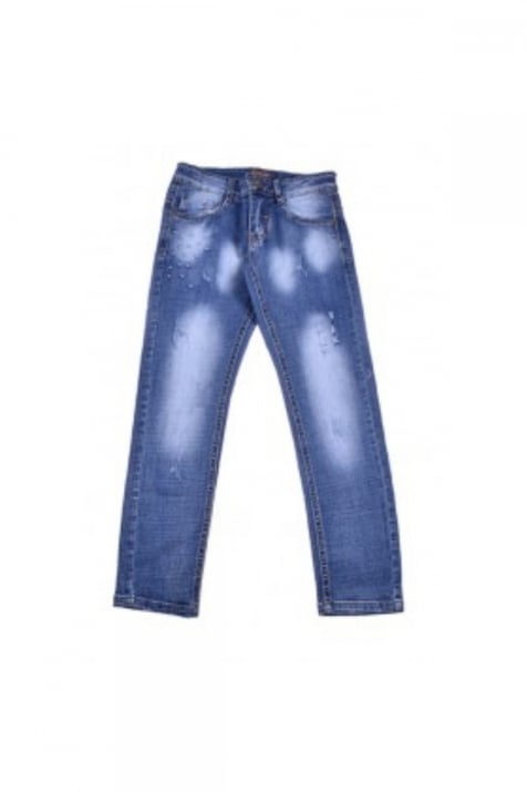 Детски дънки момиче , син цвят