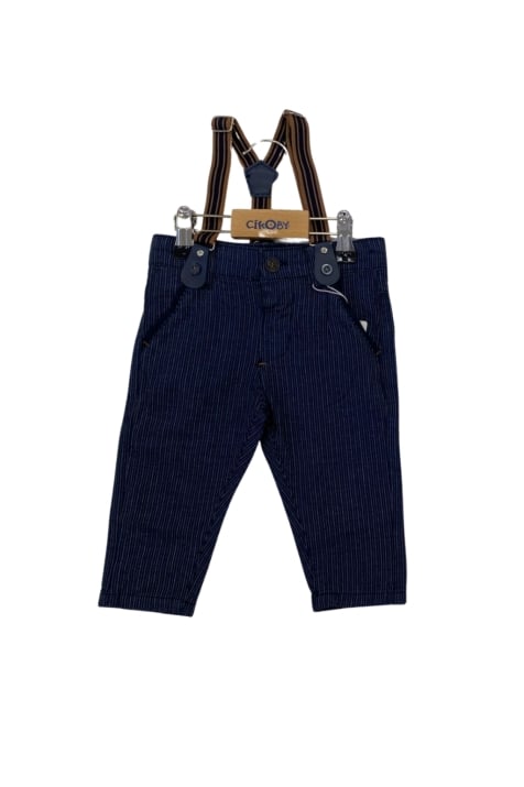 Бебешки панталон момче с тиранти, син цвят