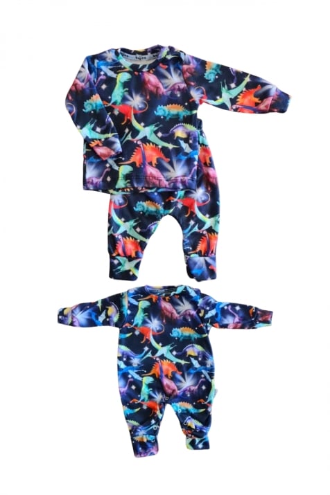 Бебешки комплект момиче с дълъг ръкав 3 части,тъмно син цвят