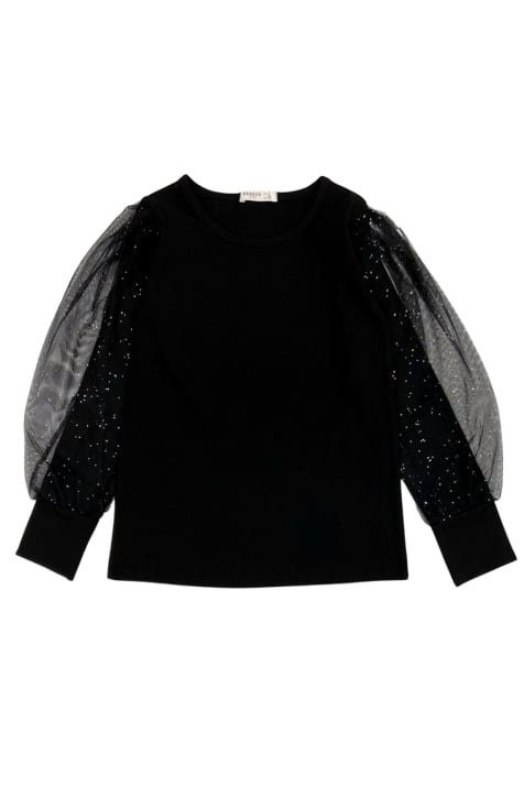 Детска блуза момиче дълъг ръкав, черен цвят