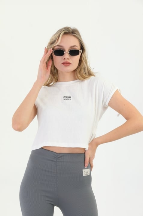 Детска тениска момиче, бял цвят