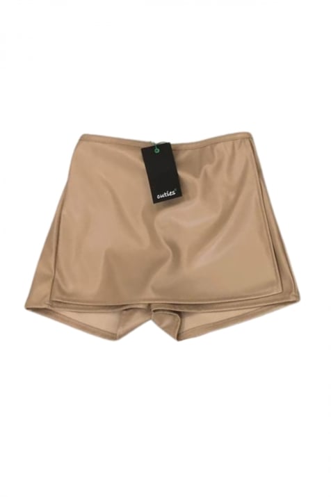 Детски кожена пола-панталонки, кафяв цвят