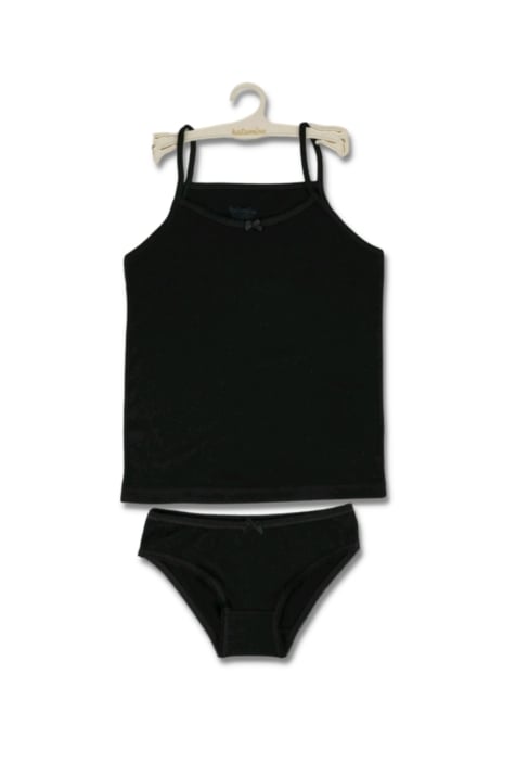 Детски комплект потник с бикини, черен цвят
