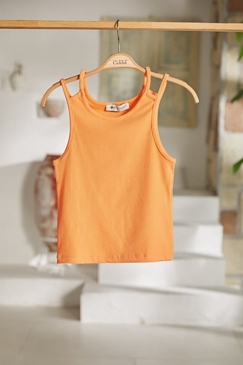 Детски потник момиче, оранжев цвят