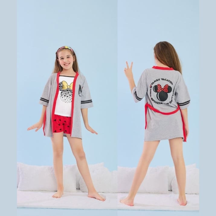 Детски халат, сив цвят