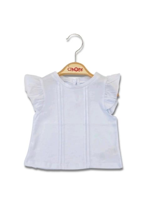 Бебешка тениска момиче, бял цвят