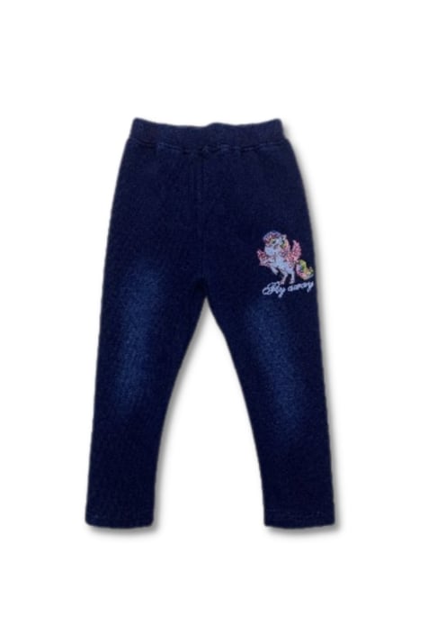 Детски клин с еднорог, тъмно син цвят