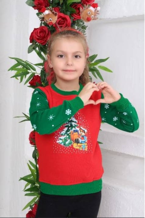 Детска блуза момиче дълъг ръкав Коледа,червен цвят