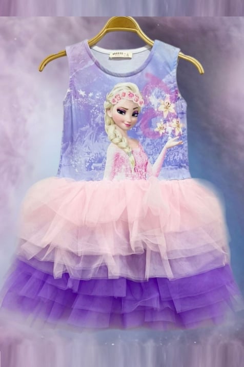 Детска рокля Frozen, лилав цвят