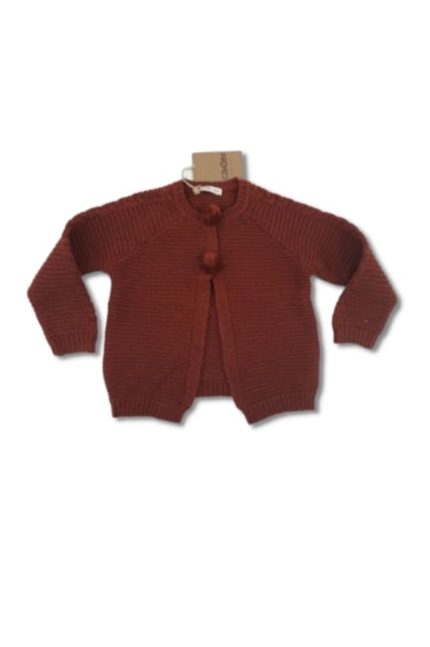 Детска жилетка момиче, кафяв цвят