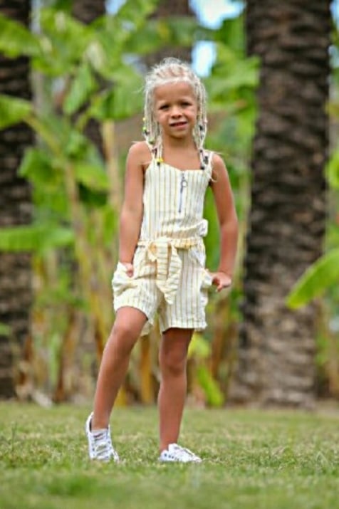 Детски гащеризон момиче,жълт цвят