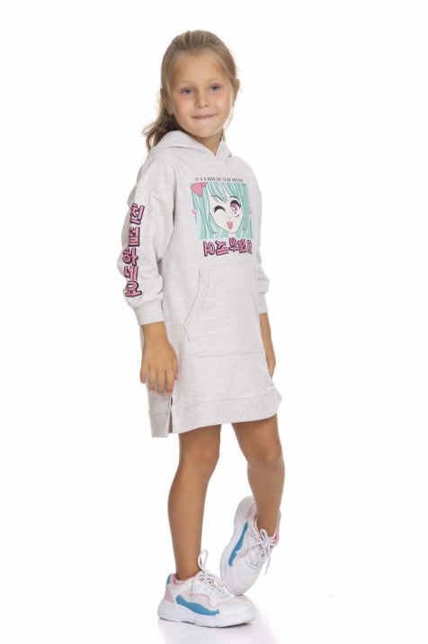 Детска рокля дълъг ръкав Anime, бежов цвят