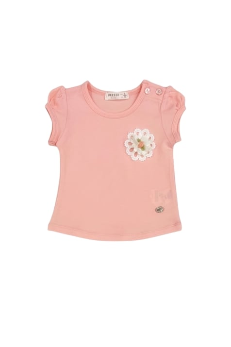 Бебешка тениска момиче, розов цвят
