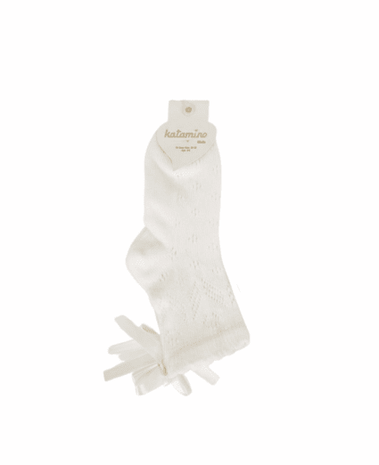 Детски чорапи момиче, цвят екрю