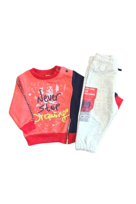 Детси комплект момче дълъг ръкав, червен цвят