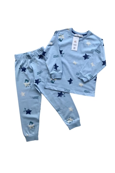 Детска пижама за момче дълъг ръкав ,син цвят