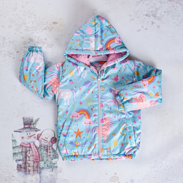 Детско яке момиче, син цвят