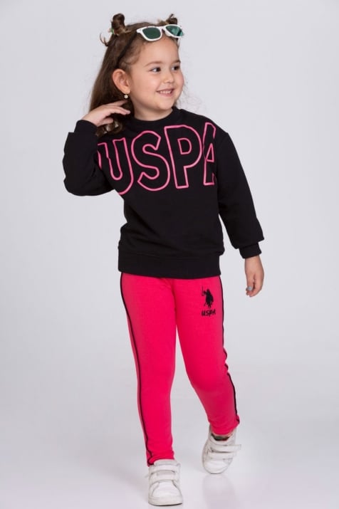 Детски комплект момиче дълъг ръкав , розов цвят