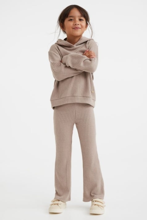 Детски комплект момиче дълъг ръкав, бежов цвят