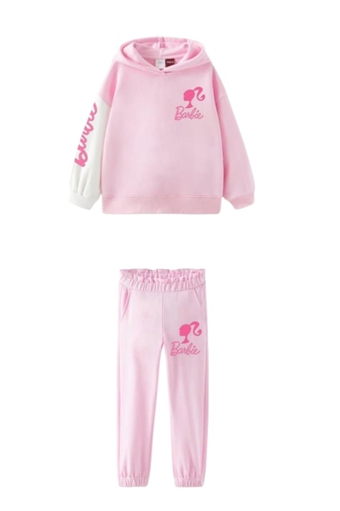 Детски комплект момиче с дълъг ръкав Barbie , розов цвят