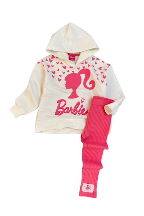 Детски комплект момиче дълъг ръкав Barbie , розов цвят