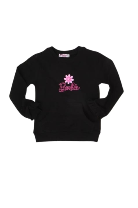 Детска блуза момиче дълъг ръкав Barbie, черен цвят