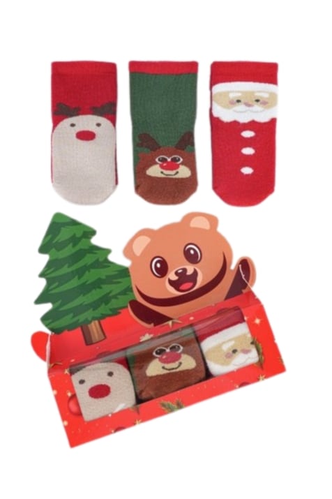 Бебешки чорапи Коледа - 3 броя