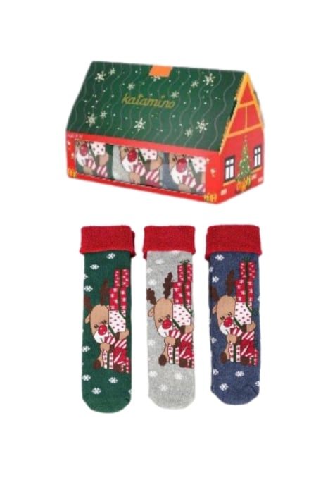Детски чорапи Коледа 3 броя, микс