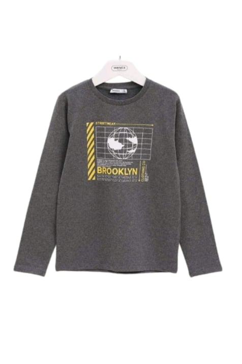 Детска блуза момче дълъг ръкав,сив  цвят