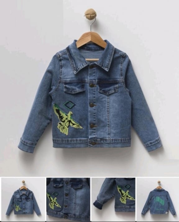 Детско яке от деним, син цвят