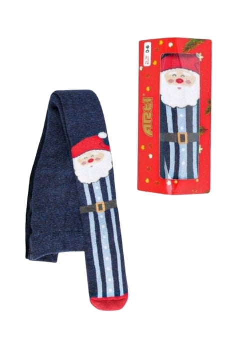 Бебешки чорапогащник Коледа в кутия, син цвят