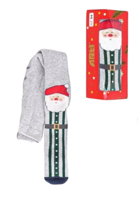 Бебешки чорапогащник Коледа в кутия, сив цвят