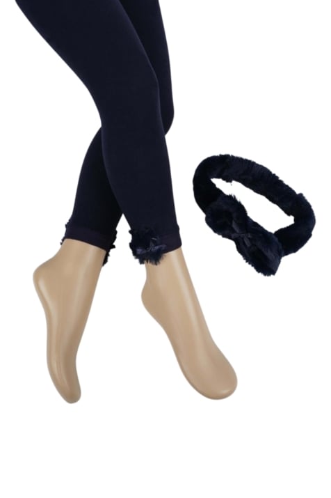 Детски клин вата с лента, тъмно син цвят