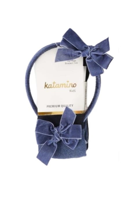 Детски чорапогащник момиче с диадема, тъмно син цвят