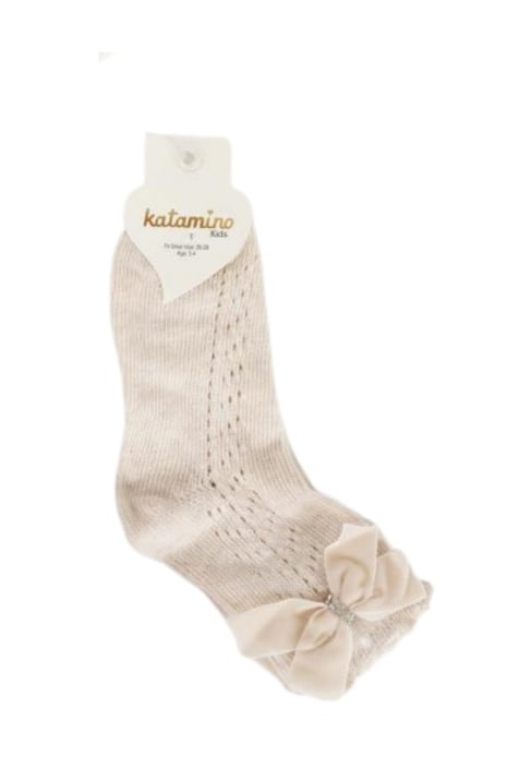 Детски чорапи момиче, бежов цвят