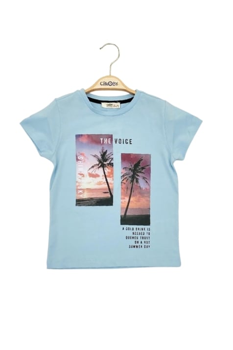 Детска тениска за момче,син цвят